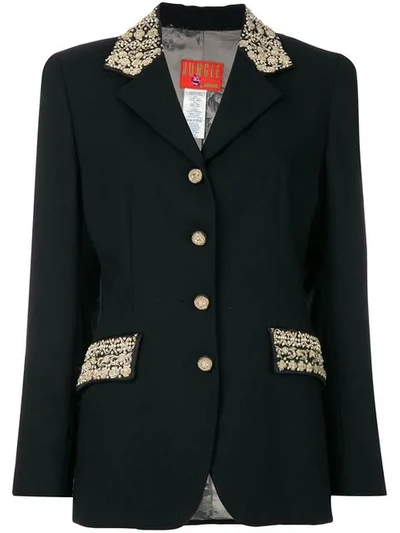 Pre-owned Kenzo Bead Embroidered Detailed Jacket In Black