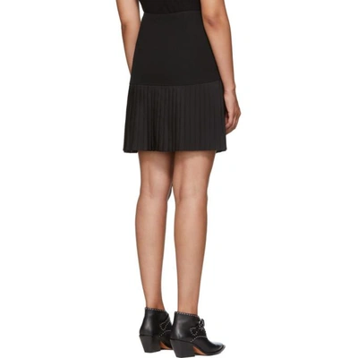Shop Givenchy Black Pleated Logo Miniskirt In 001 Black