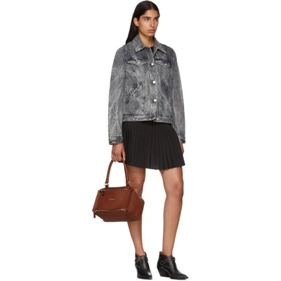 Shop Givenchy Black Pleated Logo Miniskirt In 001 Black