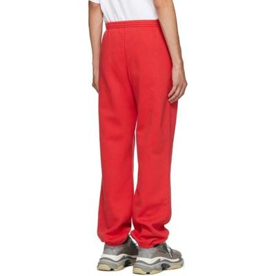 Shop Balenciaga Red Small Logo Lounge Pants