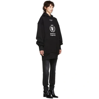 Shop Balenciaga Black World Food Programme Hoodie In 1070 Blk/wh