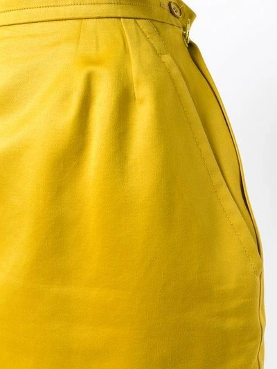 Pre-owned Saint Laurent High Rise Straight Skirt In Yellow