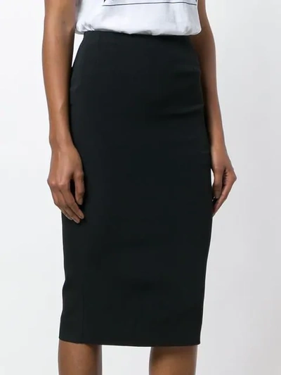 Pre-owned Dolce & Gabbana Fitted Midi Skirt In Black