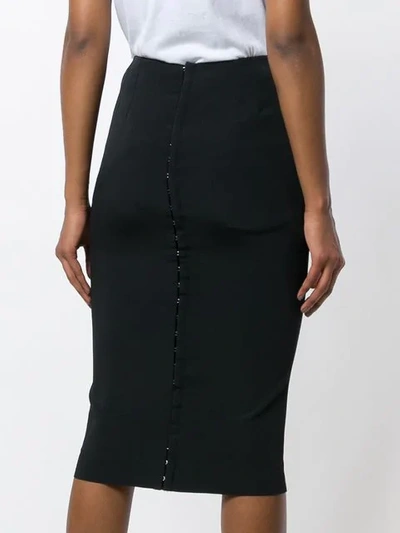 Pre-owned Dolce & Gabbana Fitted Midi Skirt In Black
