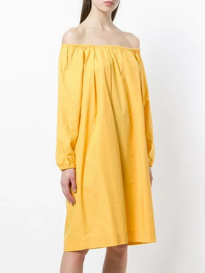 Pre-owned Fendi Off The Shoulders Dress In Yellow