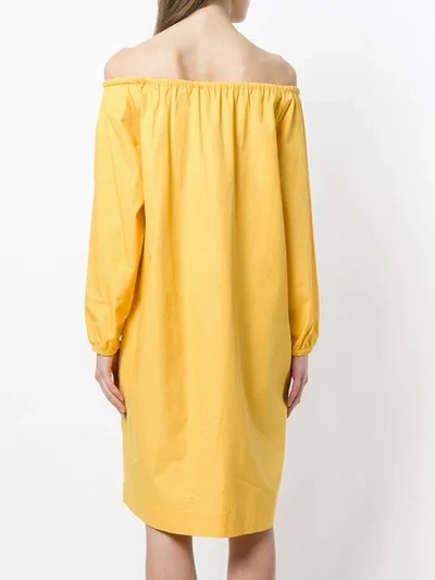 Pre-owned Fendi Off The Shoulders Dress In Yellow