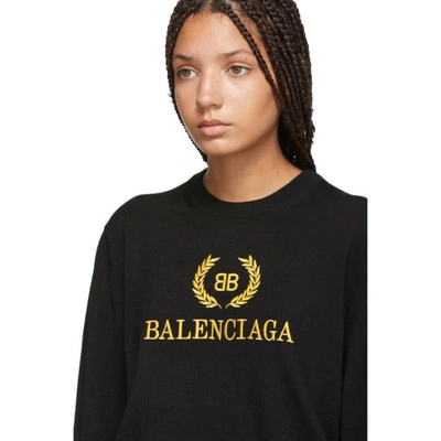 Shop Balenciaga Black Bb Sweater In 1000 Black