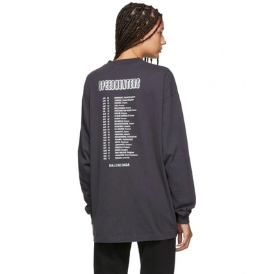 Shop Balenciaga Black Speedhunters Long Sleeve T-shirt In 1055 Washbl