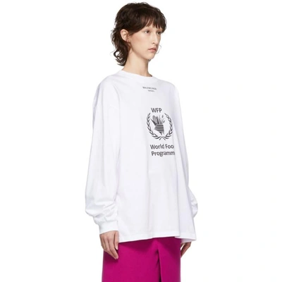 Shop Balenciaga White World Food Programme Long Sleeve T-shirt In 3307 Ofw/bl