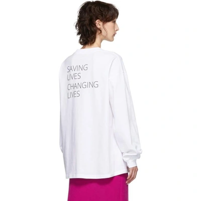 Shop Balenciaga White World Food Programme Long Sleeve T-shirt In 3307 Ofw/bl