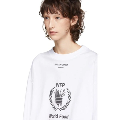 Shop Balenciaga White World Food Programme Long Sleeve T-shirt In 3307 Ofw/bl