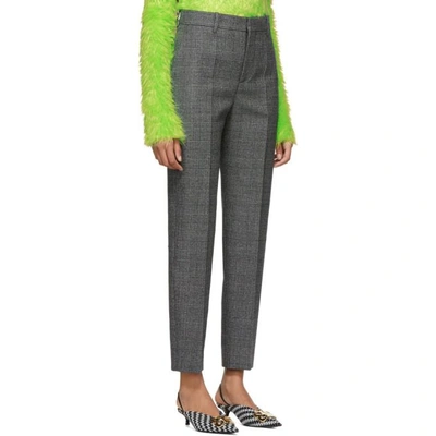 Shop Balenciaga Black & White Houndstooth Carrot Trousers In 1070 Blk/wh