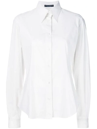 Pre-owned Dolce & Gabbana Pointed Collar Shirt In White