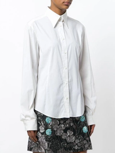 Pre-owned Dolce & Gabbana Pointed Collar Shirt In White