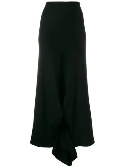Pre-owned Comme Des Garçons Draped Asymmetric Wide Leg Trousers In Black