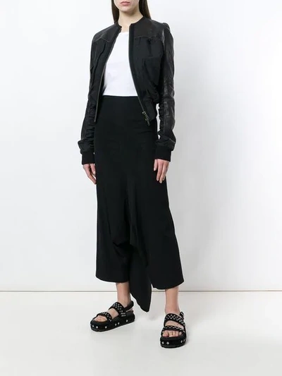 Pre-owned Comme Des Garçons Draped Asymmetric Wide Leg Trousers In Black