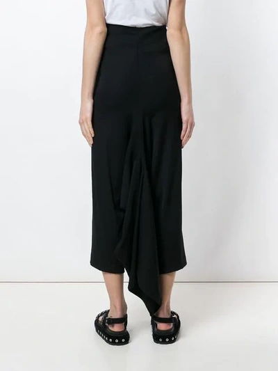 Pre-owned Comme Des Garçons Draped Asymmetric Wide Leg Trousers In Black