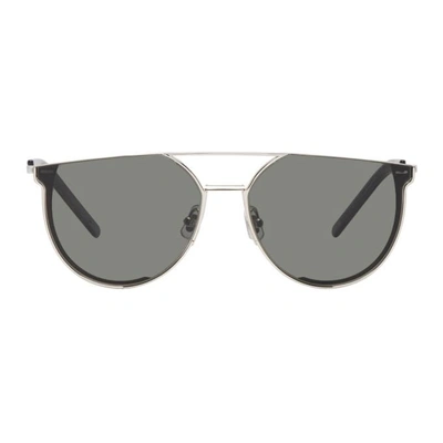 Shop Gentle Monster Silver & Grey K-1 Sunglasses In 02 Silver