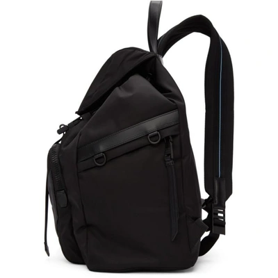 Shop Prada Black Nylon Logo Backpack In F0002 Black