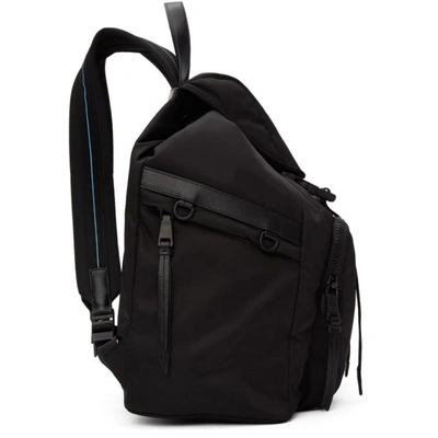 Shop Prada Black Nylon Logo Backpack In F0002 Black