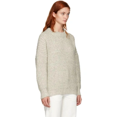 Shop Lauren Manoogian Grey Alpaca Fisherwoman Crewneck Sweater In Natural Gre