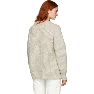 Shop Lauren Manoogian Grey Alpaca Fisherwoman Crewneck Sweater In Natural Gre