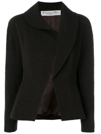 Shop Dior Christian  Vintage Asymmetric Lapels Jacket - Brown