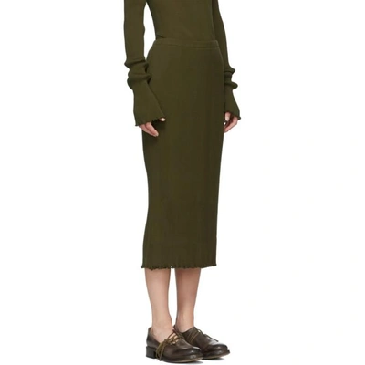 LAUREN MANOOGIAN 绿色 ACCORDION 半身裙