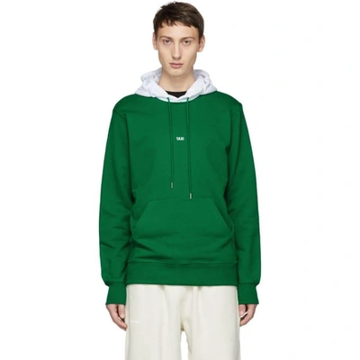 Shop Helmut Lang Green Tokyo Taxi Print Hoodie In Green/white