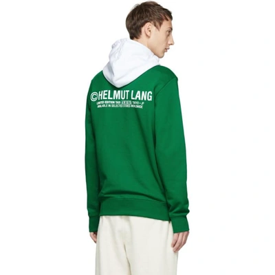 Shop Helmut Lang Green Tokyo Taxi Print Hoodie In Green/white