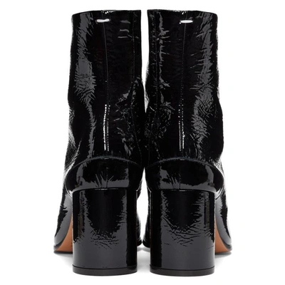 Shop Maison Margiela Black Patent Leather Tabi Boots In T8013 Black