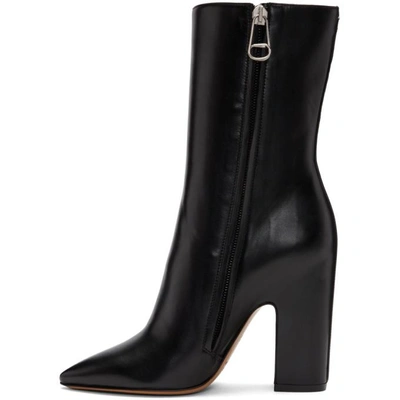 Shop Maison Margiela Black Side Zip Calf Boots In T8013 Black