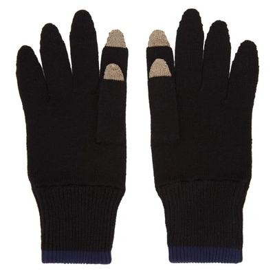 Shop Kenzo Black Tiger Crest Gloves In 99 Black