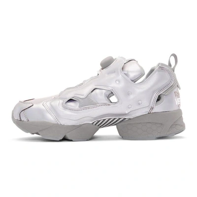 Shop Vetements Grey Reebok Edition Reflective Instapump Fury Sneakers In Grey/reflec