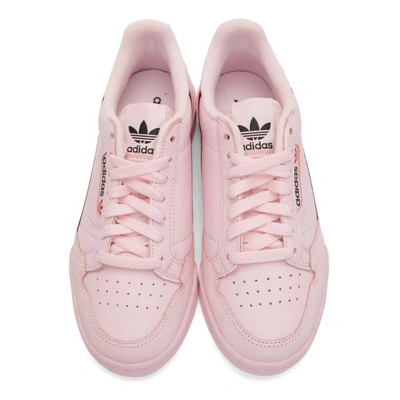 Shop Adidas Originals Pink Continental 80 Sneakers In Clear Pink