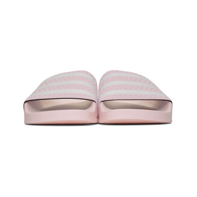 Shop Adidas Originals Pink Adilette Slides In Clear Pink