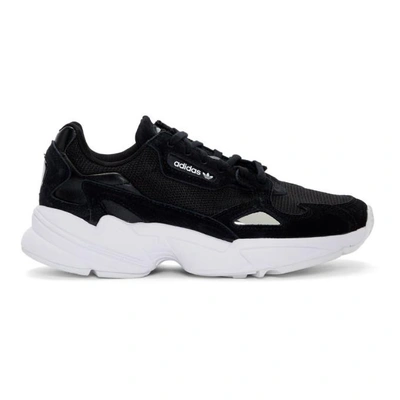 Shop Adidas Originals Black And White Falcon 90s Sneakers In Core Black
