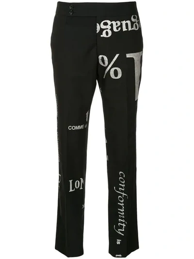 Pre-owned Comme Des Garçons Glitter Logo Pants In Black