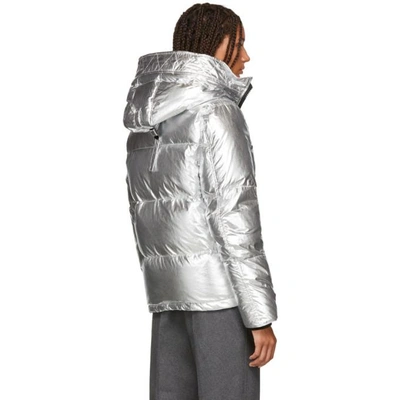 Shop Kenzo Silver Down Puffer Jacket In Agsilver