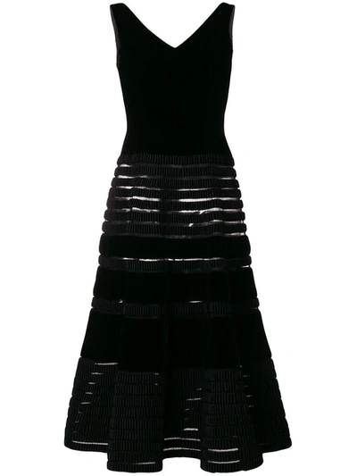 Shop Balmain 1955 Flared Midi Dress - Black