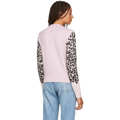 Shop Kenzo Pink Leopard Comfort Sweater In 08sand