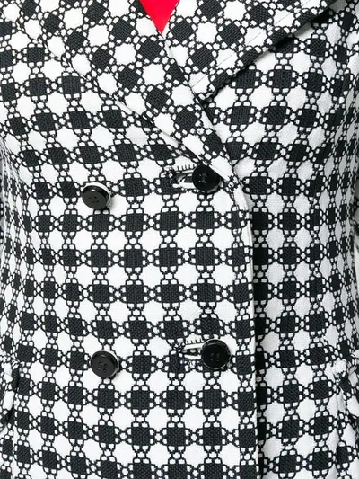 Shop William Vintage 1958 Double-breasted Patterned Coat - Black