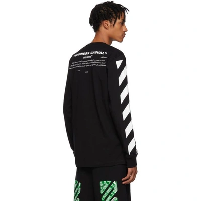 Shop Off-white Black Diagonal Bernini Long Sleeve T-shirt In 1030 Bk/blu