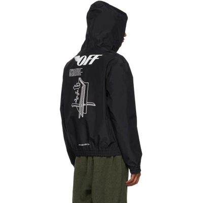 Shop Off-white Black And White Gore-tex® Hooded Jacket In 1001 Blk/wt