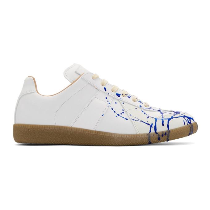 maison margiela blue paint splatter