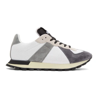 Shop Maison Margiela White & Grey Replica Runner Sneakers