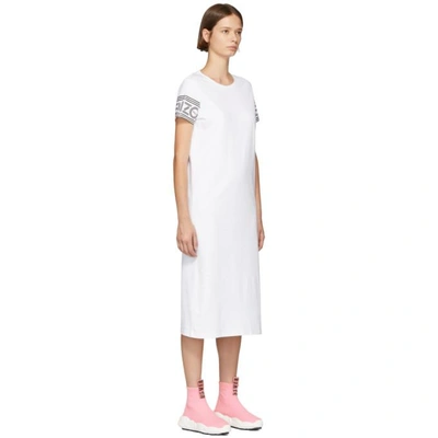 Shop Kenzo White Logo Sport T-shirt Dress In 01white