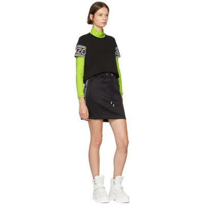 Shop Kenzo Black Sport Jog Miniskirt In 99black