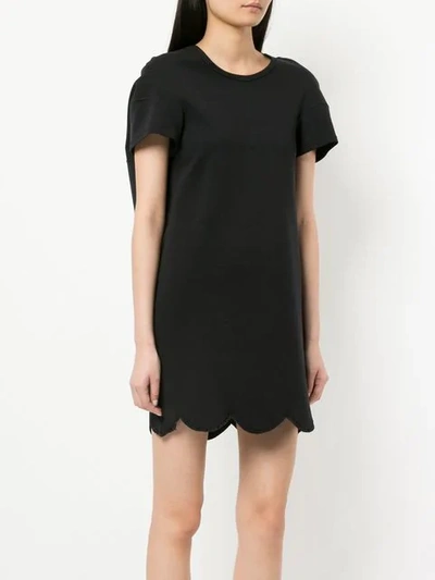 Pre-owned Comme Des Garçons Scalloped Short Dress In Black