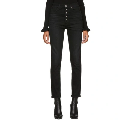 Shop Citizens Of Humanity Black Olivia High-rise Slim Ankle Jeans In Licorice